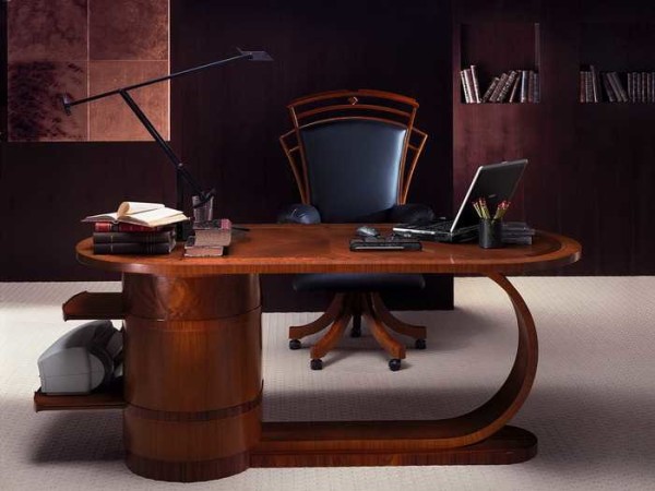 The unusual shape of the table sets the tone for the entire study