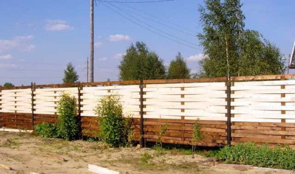 Beautiful fence made of boards
