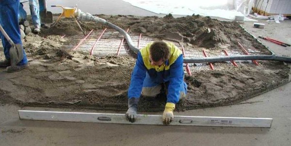 The process of installing a water-heated floor