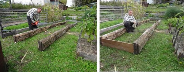 The advantage of logs is that they are heavy, and due to their weight they will hold the ground well