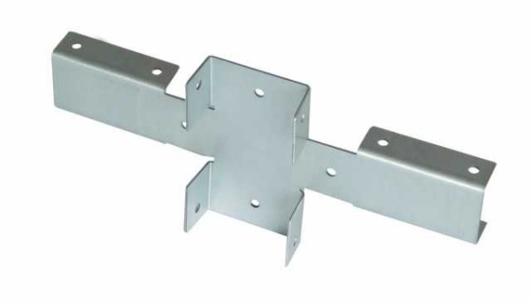 X-bracket for a fence made of profiled sheet without welding