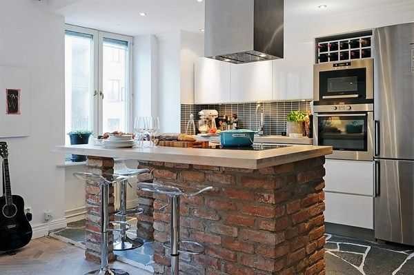 Bar counter made of brick or stone - stylish
