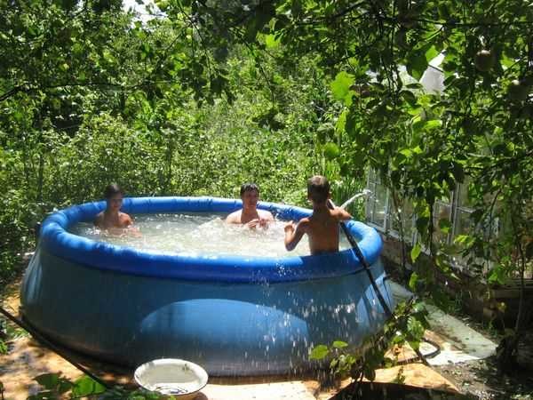 Even in an inflatable, an adult can relax more or less comfortably