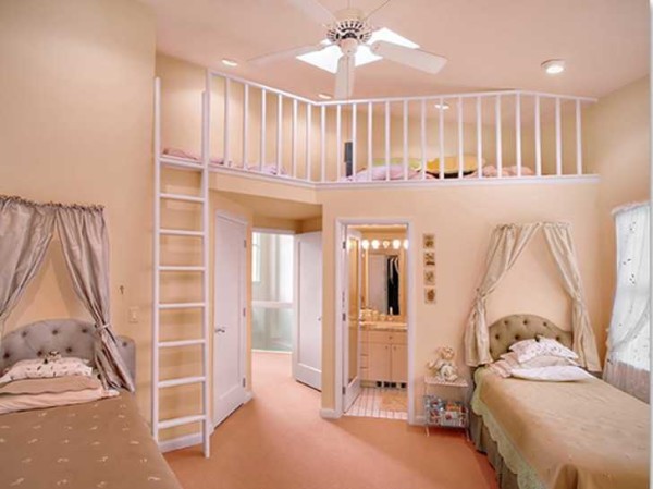 An interesting option is a play area above the bathroom