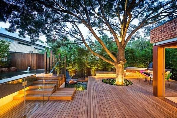 A terrace near the house will solve the problem of wet land