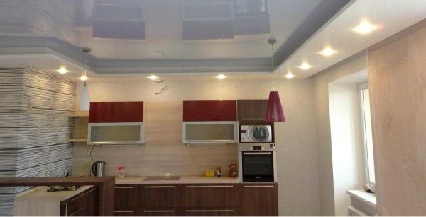Light ceiling - and the kitchen seems more spacious