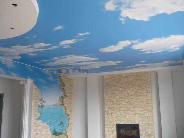 Fabric stretch ceiling can be with any image