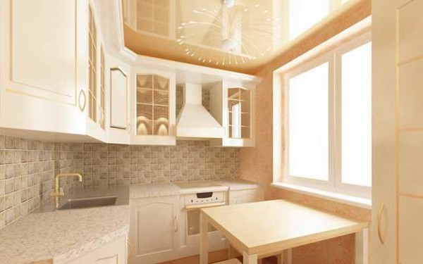 Ceiling design in a small kitchen