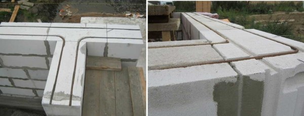 Reinforcement of corners and abutments is made from a solid bar