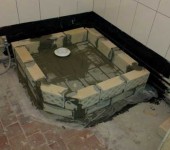 Brick laid on mortar