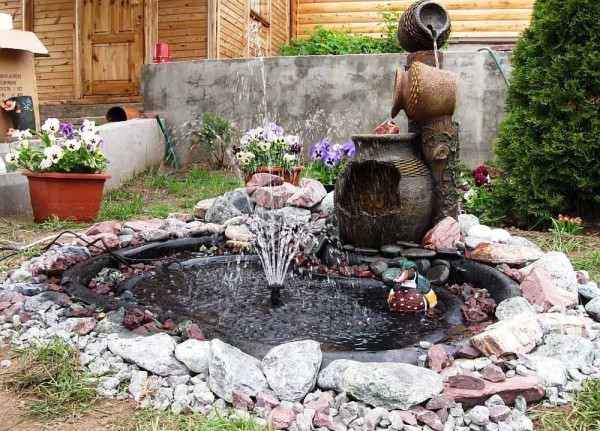 fountain in classical style in the country