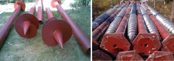 Different types of screw piles