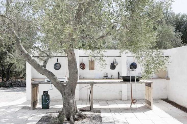 arrangement of a summer kitchen in the country photo