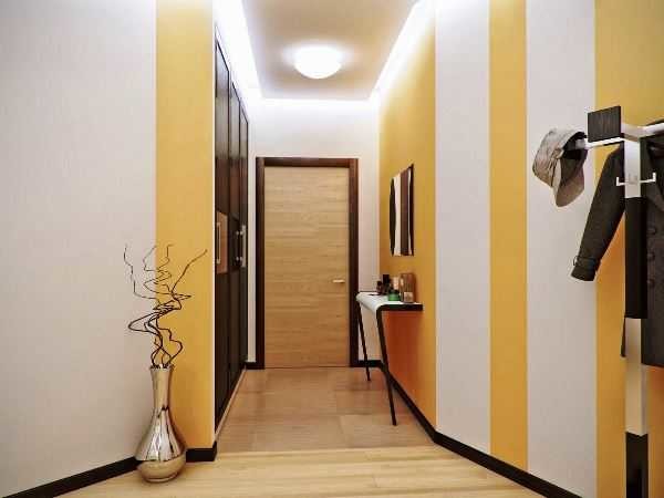 One wall is striped - the rest are plain painted