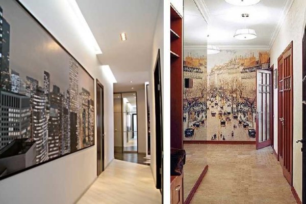 Photo wallpaper for the corridor: cityscapes are popular, only from different times)))