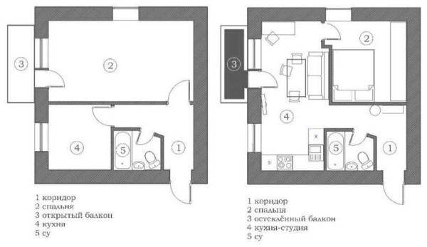 One-room in two-room