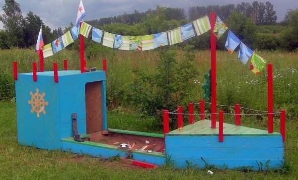 Homemade sandbox boat