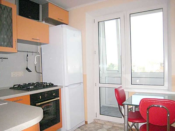 In a small kitchen, all the available wall area is used