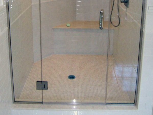 Glass doors and partition for a homemade shower