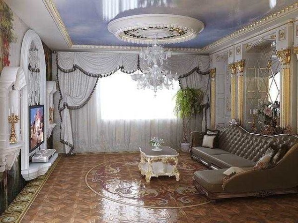 curtains for the living room in a classic style photo