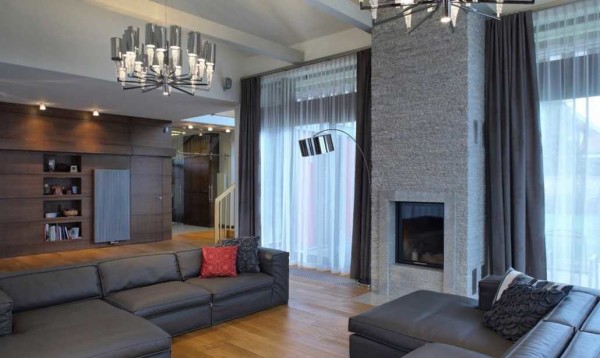 Classic model of curtains in the modern style living room