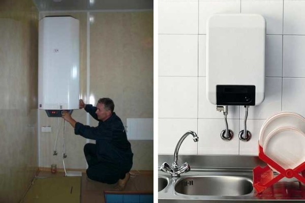 Water heaters of different types