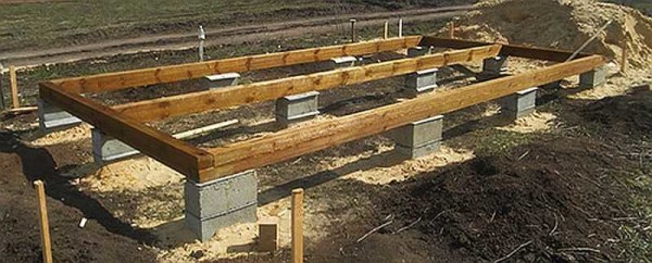 An example of a foundation for a three-meter wide summer cottage