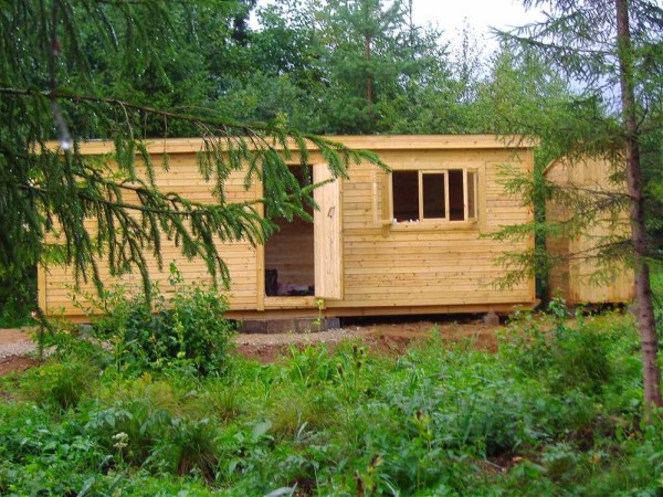 Change house on the site is the first (or second after the toilet) structure that appears on the site