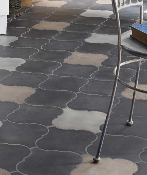 Figured tiles on the floor
