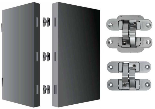 Hidden hinges in the book-door