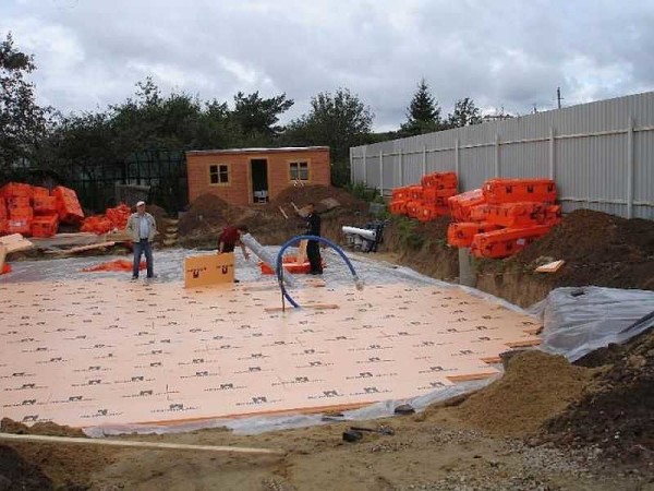 Insulation is laid