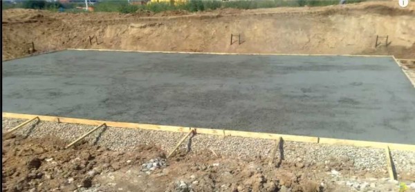 Concrete preparation poured