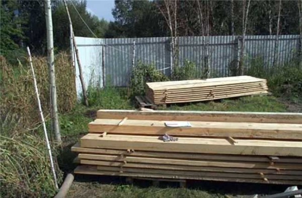 Materials for the construction of a frame garage