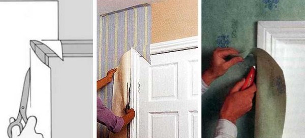 How to glue wallpaper near the door