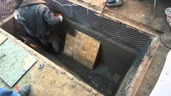 An example of the construction of an inspection pit