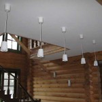 Matte white against wooden walls - looks great