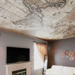 Stretch ceiling with photo printing - even a map of the world