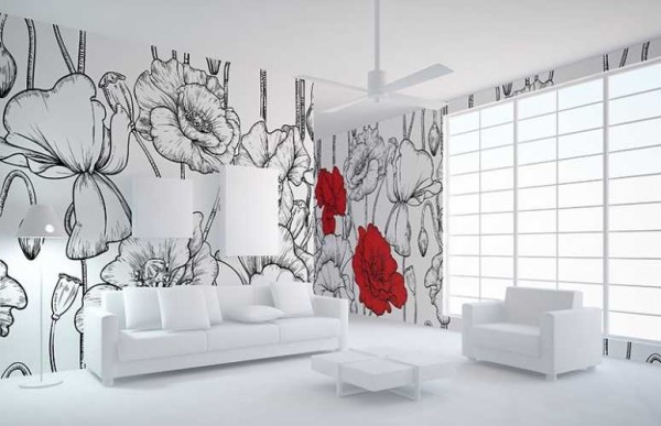 For fast-paced interiors, graphic wallpaper