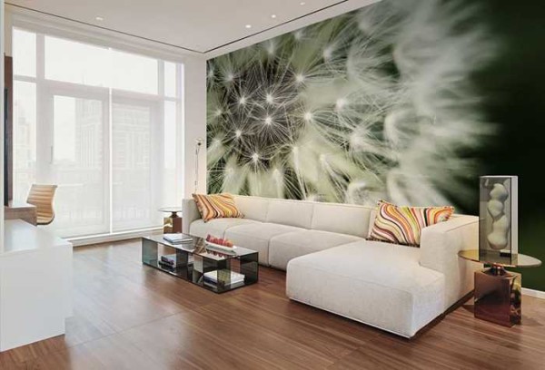 stylish wallpaper in the living room photo