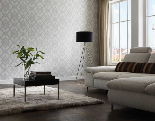If the floor is dark, it is better to use light wallpaper.