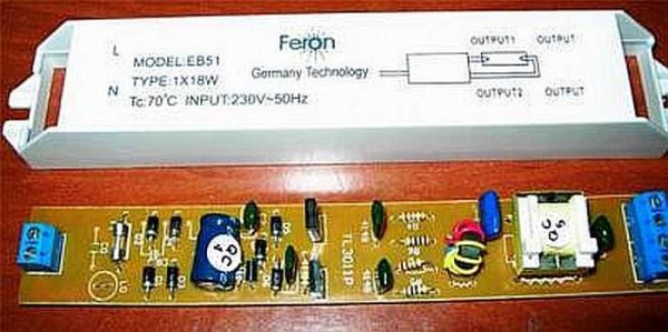 One of the electronic ballasts - electronic ballasts