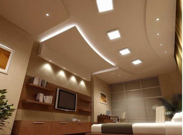 LED lighting of the plasterboard ceiling is only a spectacular design technique. Lighting needs to be taken care of separately