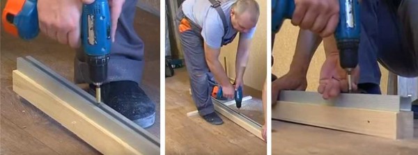Fastening the guide to the timber