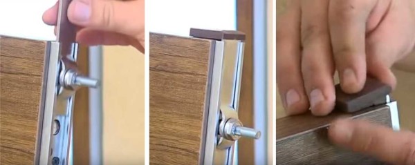Installation of rollers on the door leaf