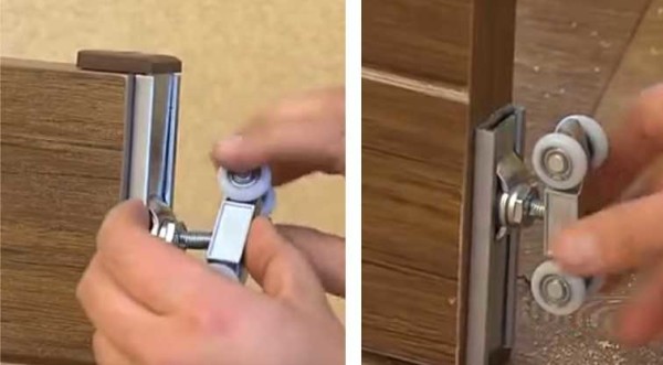 Roller platforms are screwed onto the pins