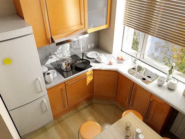 Washing by the window in the kitchen