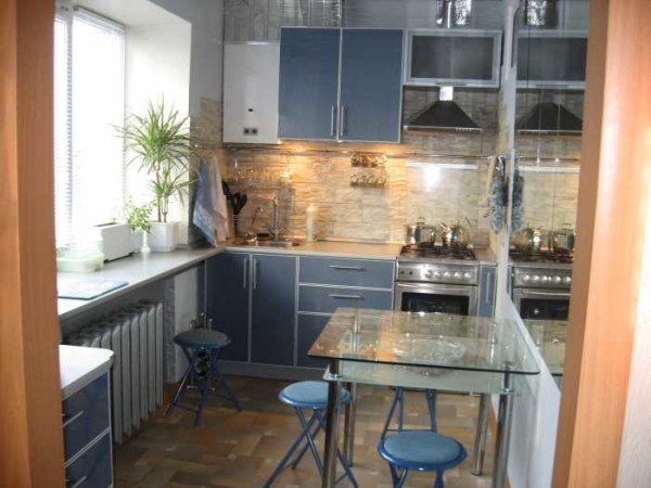 Make the countertop wide, and let it join the two sections of the headset
