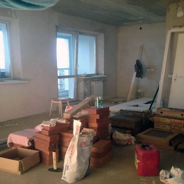 While the apartment turns into a warehouse