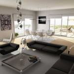 The modern style of the interior involves a small number of items.