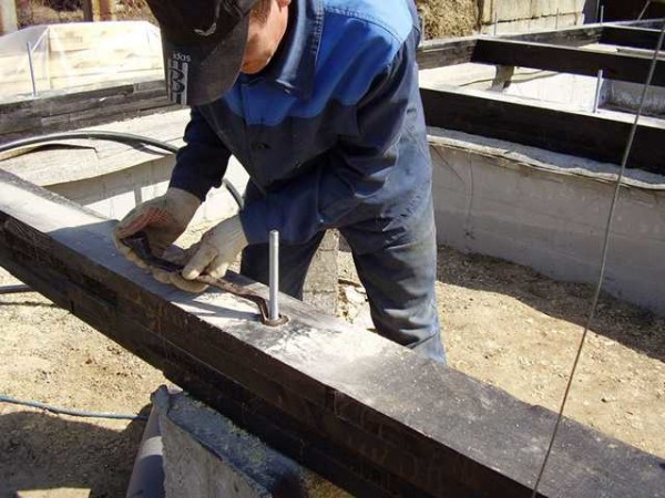 Waterproofing is installed on the post